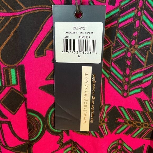 Plenty by Tracy Reese Fuchsia Laminated Yoke Peasant Blouse, NWT. M. Anthro, Rev - Picture 16 of 16